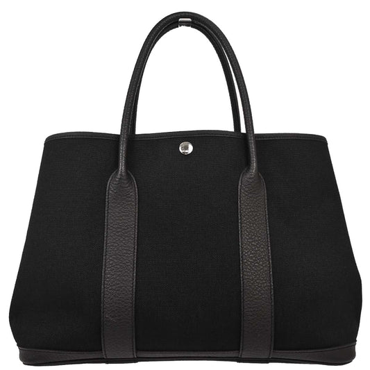 Hermes Black Toile H Negonda Garden Party 36 PM Tote Bag