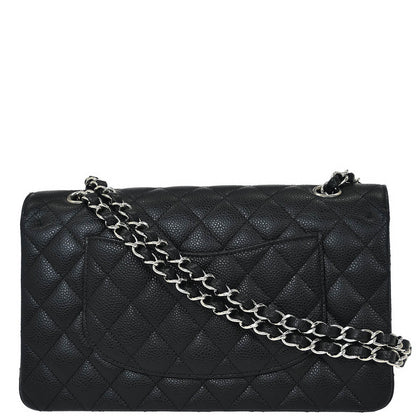 Chanel 2018-2019 Black Caviar Medium Classic Double Flap Shoulder Bag
