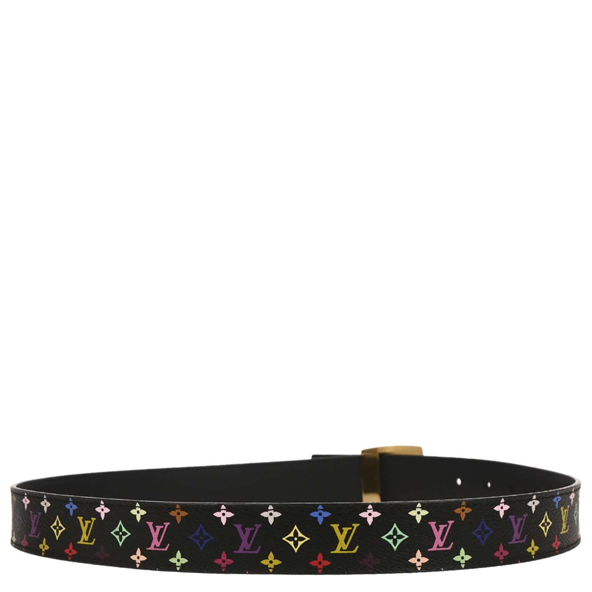 Louis Vuitton Black Multicolor Ceinture LV Cut Belt #80/32 M6890W