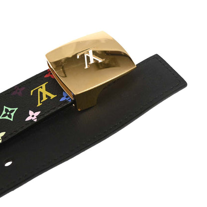 Louis Vuitton Black Multicolor Ceinture LV Cut Belt #80/32 M6890W
