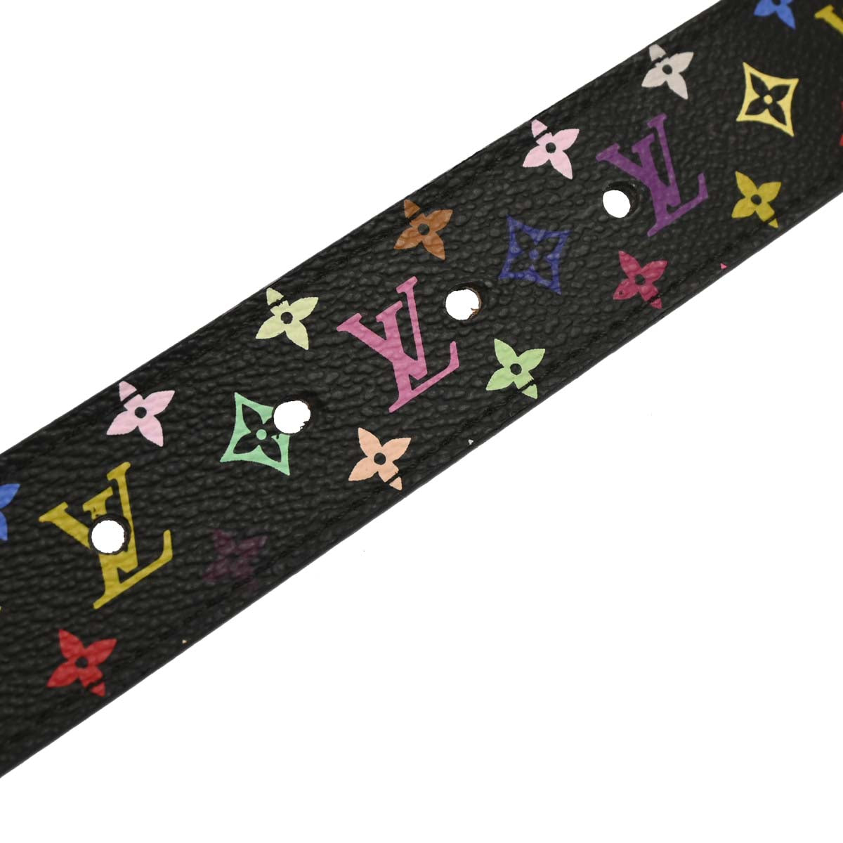 Louis Vuitton Black Multicolor Ceinture LV Cut Belt #80/32 M6890W