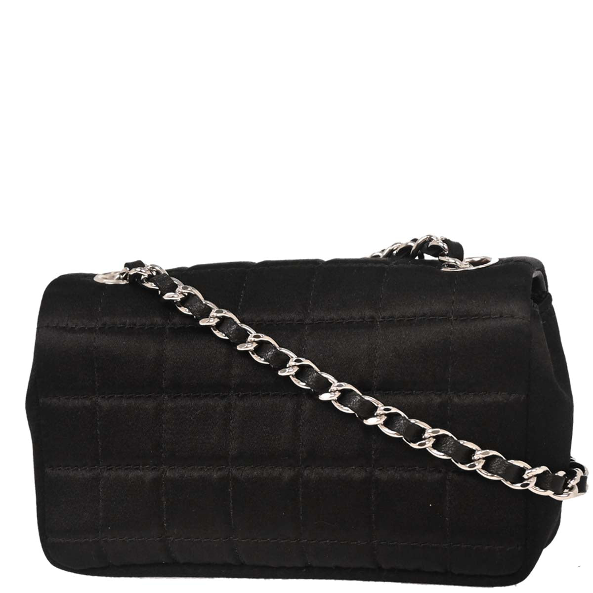 Chanel Black Satin Choco Bar Lipstick Shoulder Bag