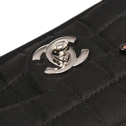 Chanel Black Satin Choco Bar Lipstick Shoulder Bag