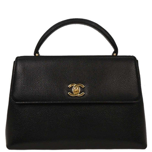 Chanel Black Caviar Top Handle Handbag