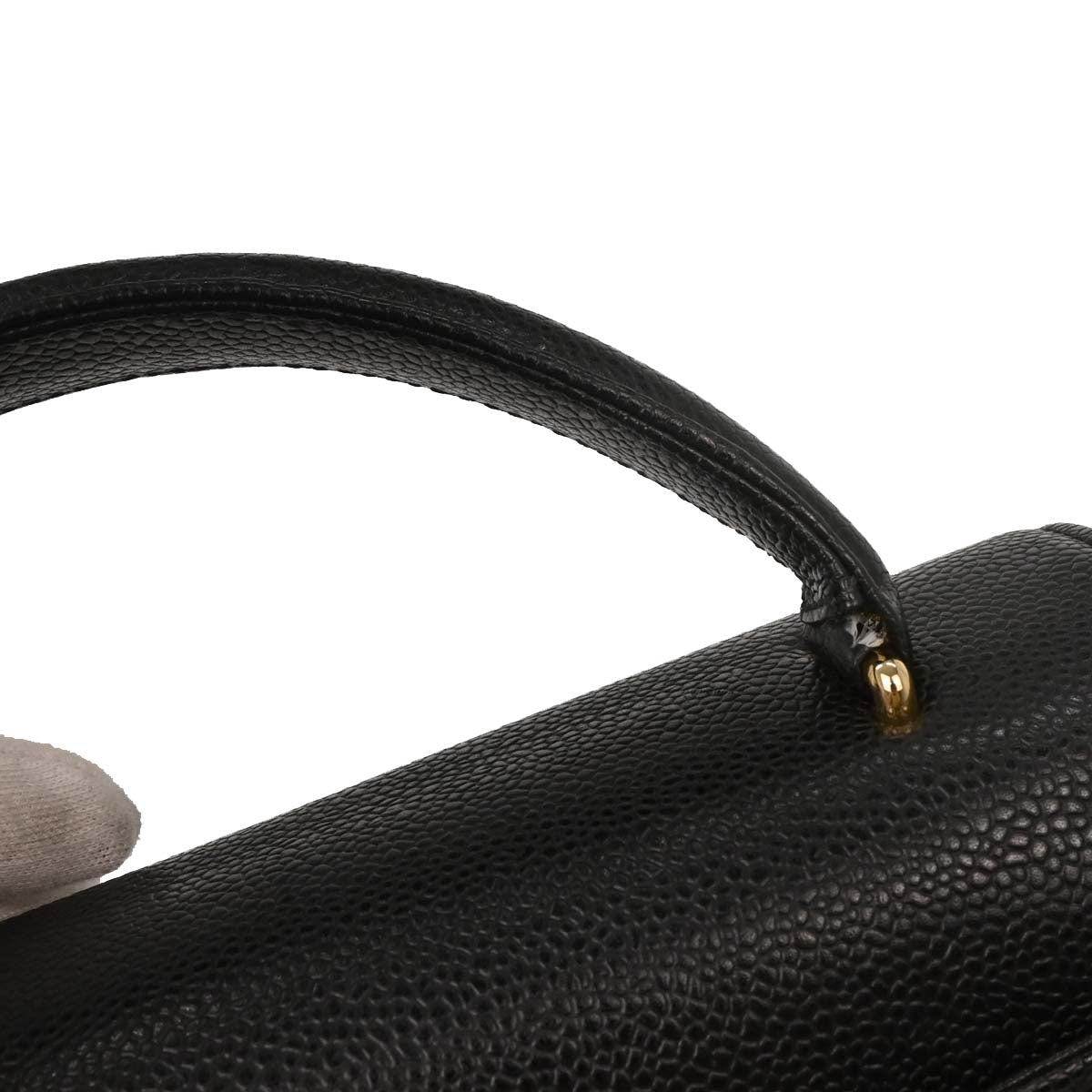 Chanel Black Caviar Top Handle Handbag