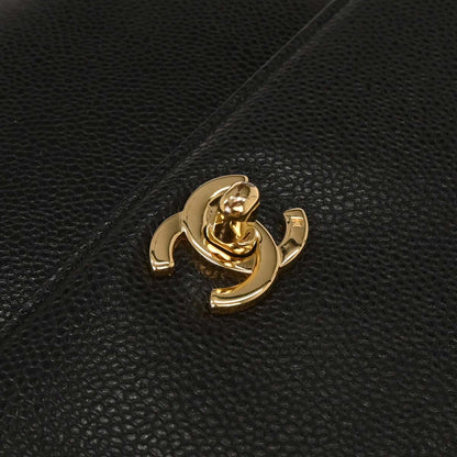 Chanel Black Caviar Top Handle Handbag