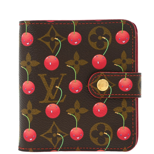 Louis Vuitton Monogram Cherry Compact Zip Wallet M95005