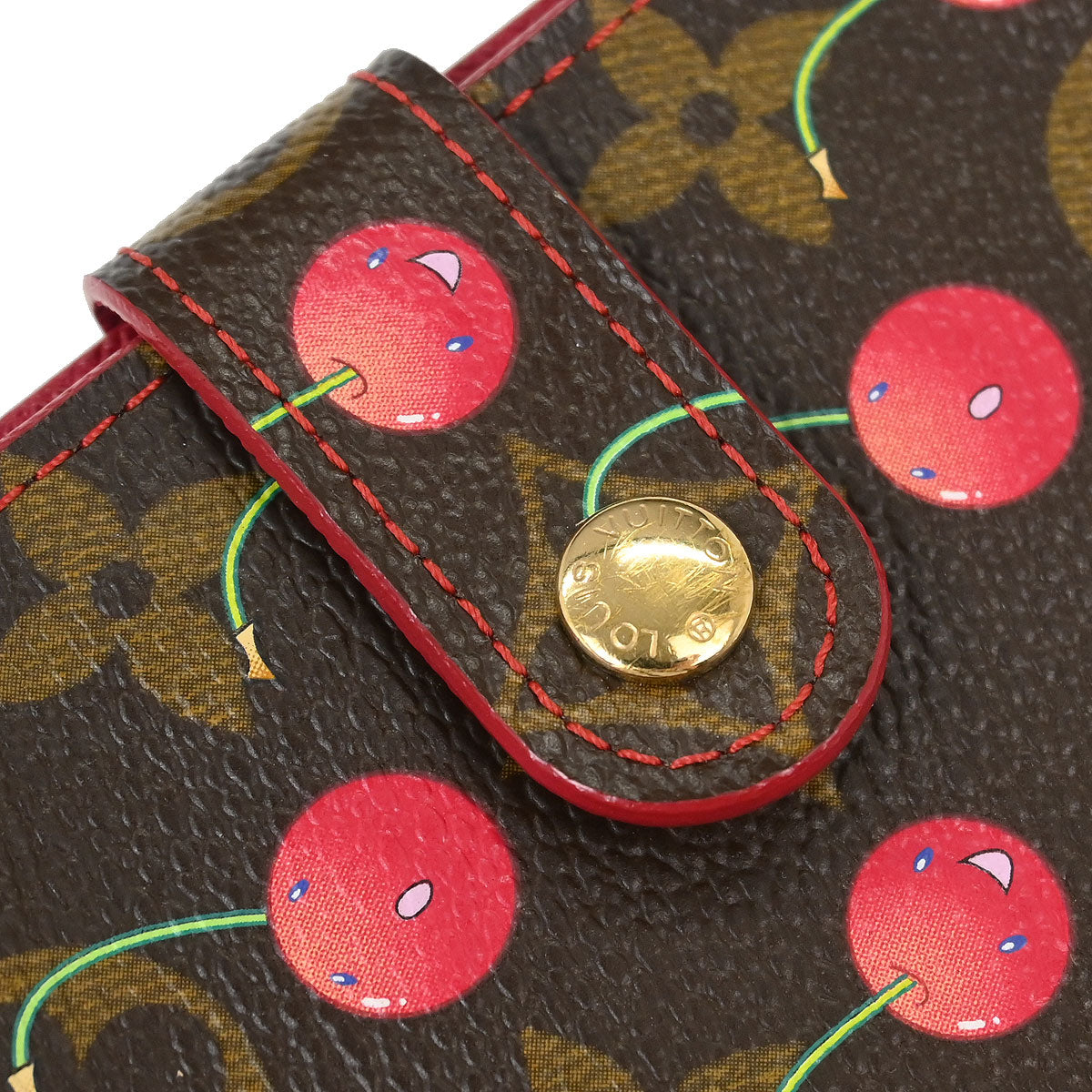 Louis Vuitton Monogram Cherry Compact Zip Wallet M95005