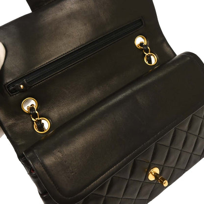 Chanel Black Lambskin Medium Classic Double Flap Shoulder Bag