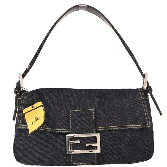 Fendi Navy Denim Baguette Handbag