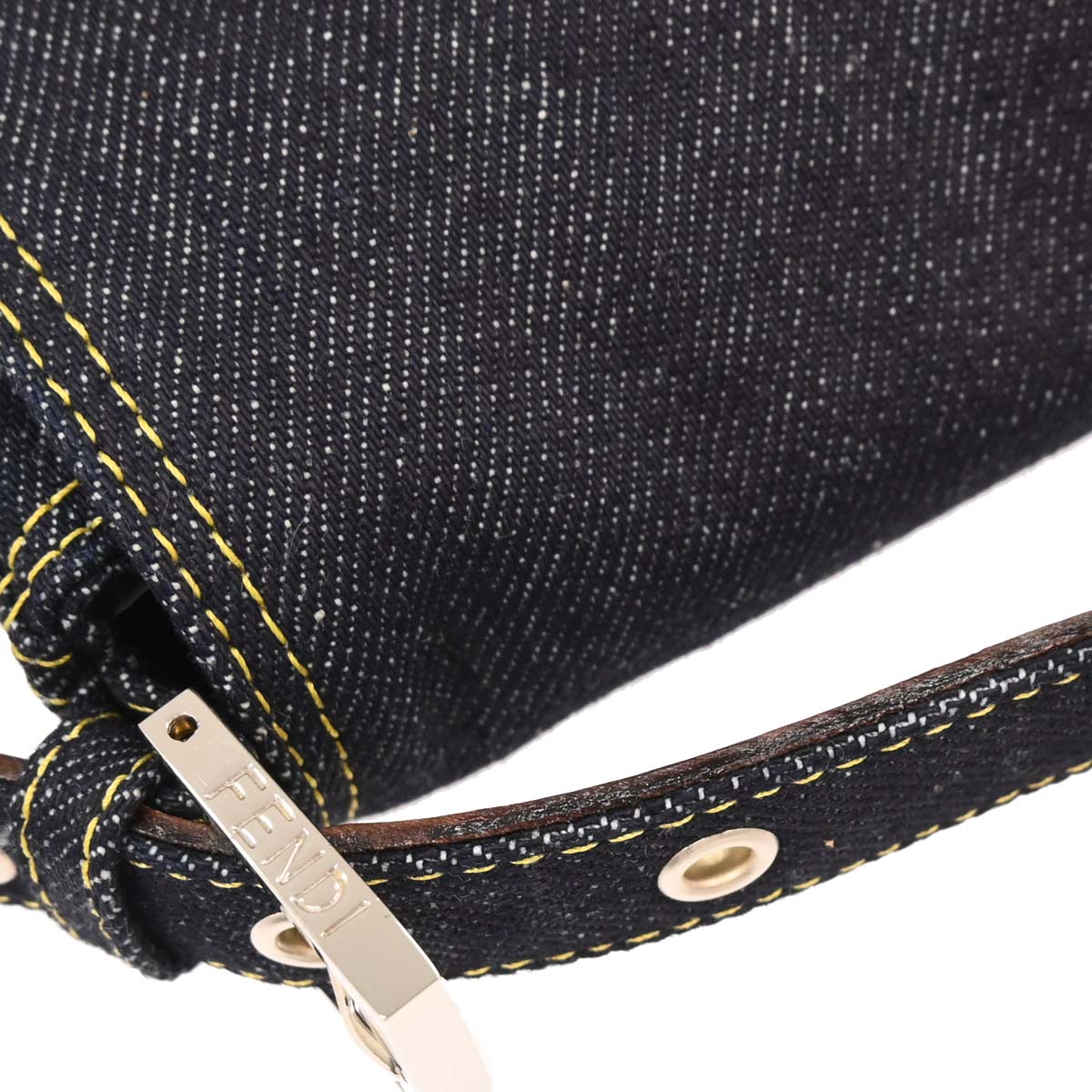 Fendi Navy Denim Baguette Handbag