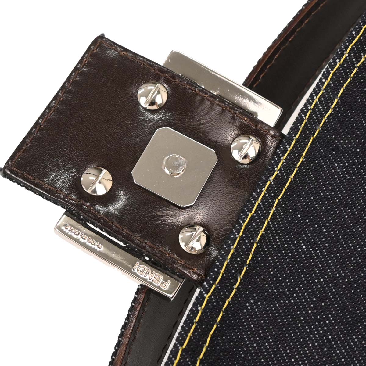 Fendi Navy Denim Baguette Handbag