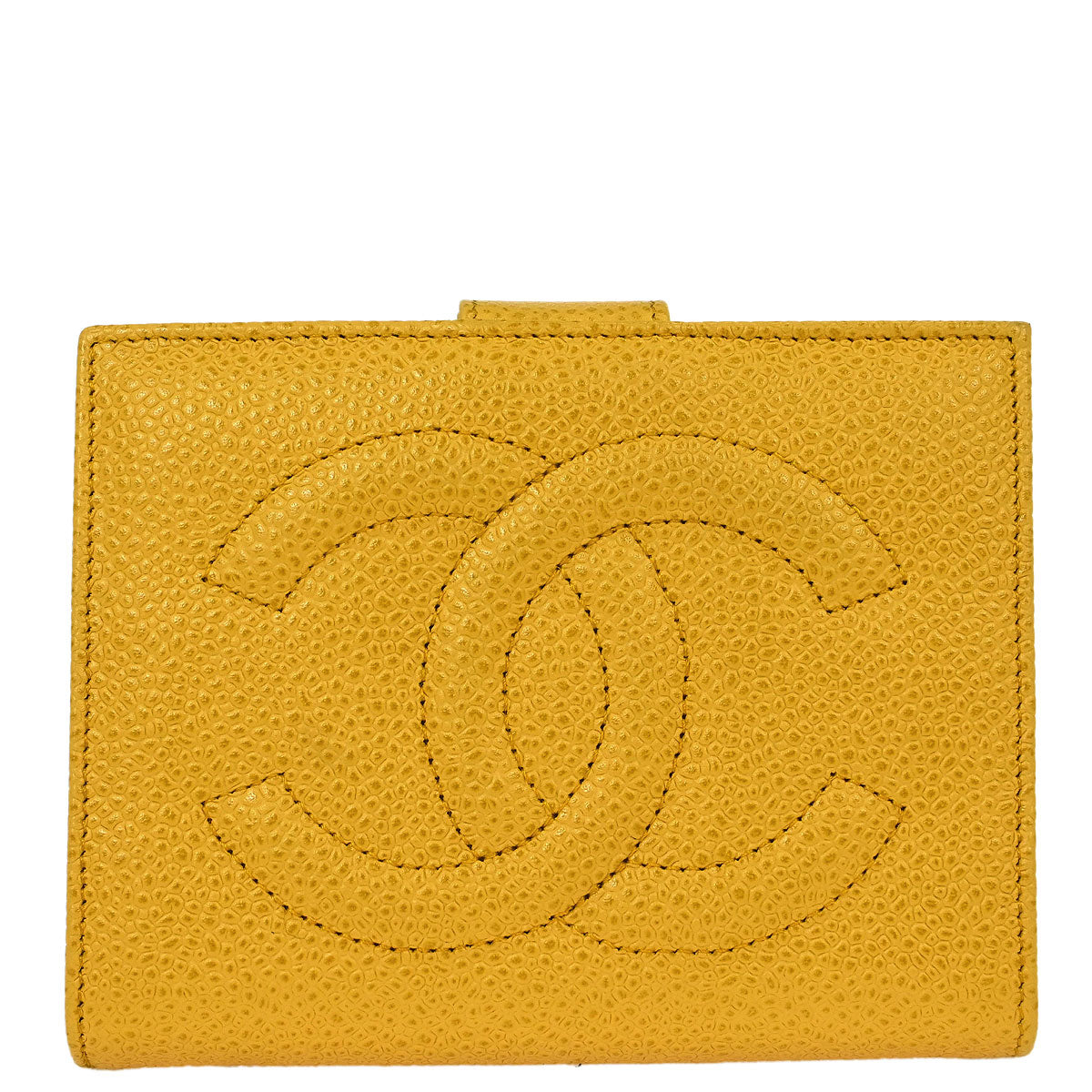 Chanel Yellow Caviar Bifold Wallet Purse