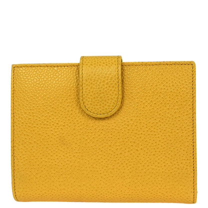 Chanel Yellow Caviar Bifold Wallet Purse