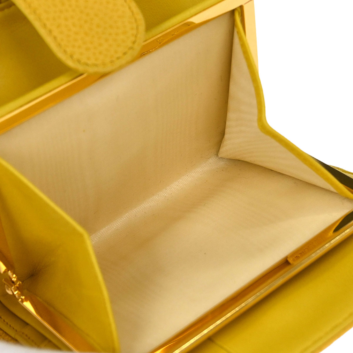 Chanel Yellow Caviar Bifold Wallet Purse