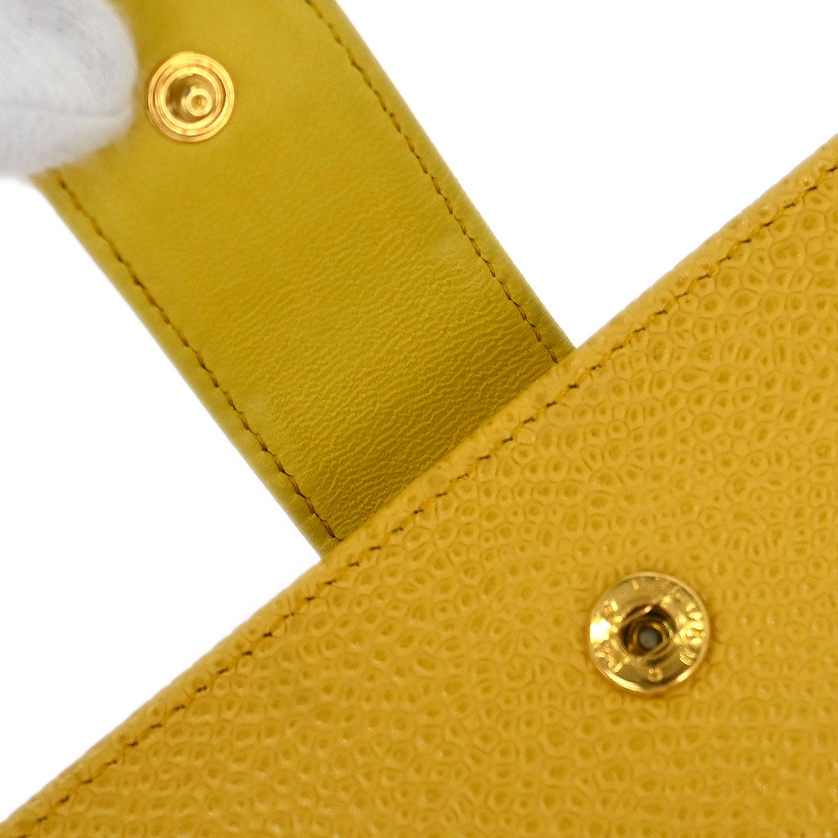 Chanel Yellow Caviar Bifold Wallet Purse