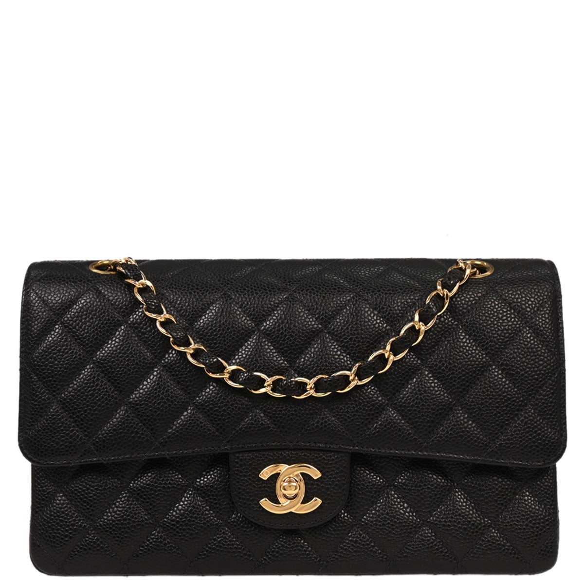 Chanel Black Calfskin Medium Classic Double Flap Shoulder Bag