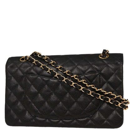 Chanel Black Calfskin Medium Classic Double Flap Shoulder Bag
