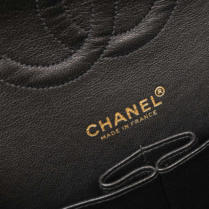 Chanel Black Calfskin Medium Classic Double Flap Shoulder Bag