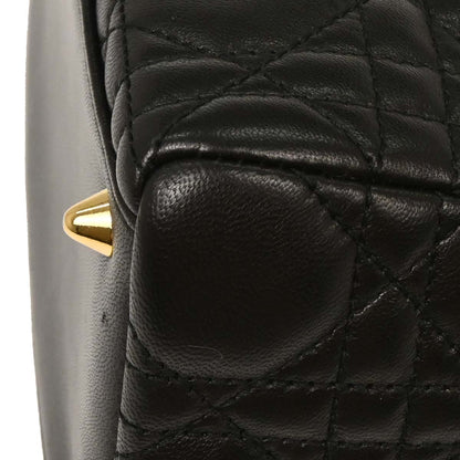 Christian Dior Black Lambskin Medium Lady Dior Cannage 2way Shoulder Handbag
