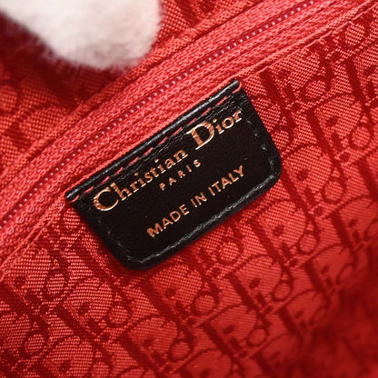 Christian Dior Black Lambskin Medium Lady Dior Cannage 2way Shoulder Handbag