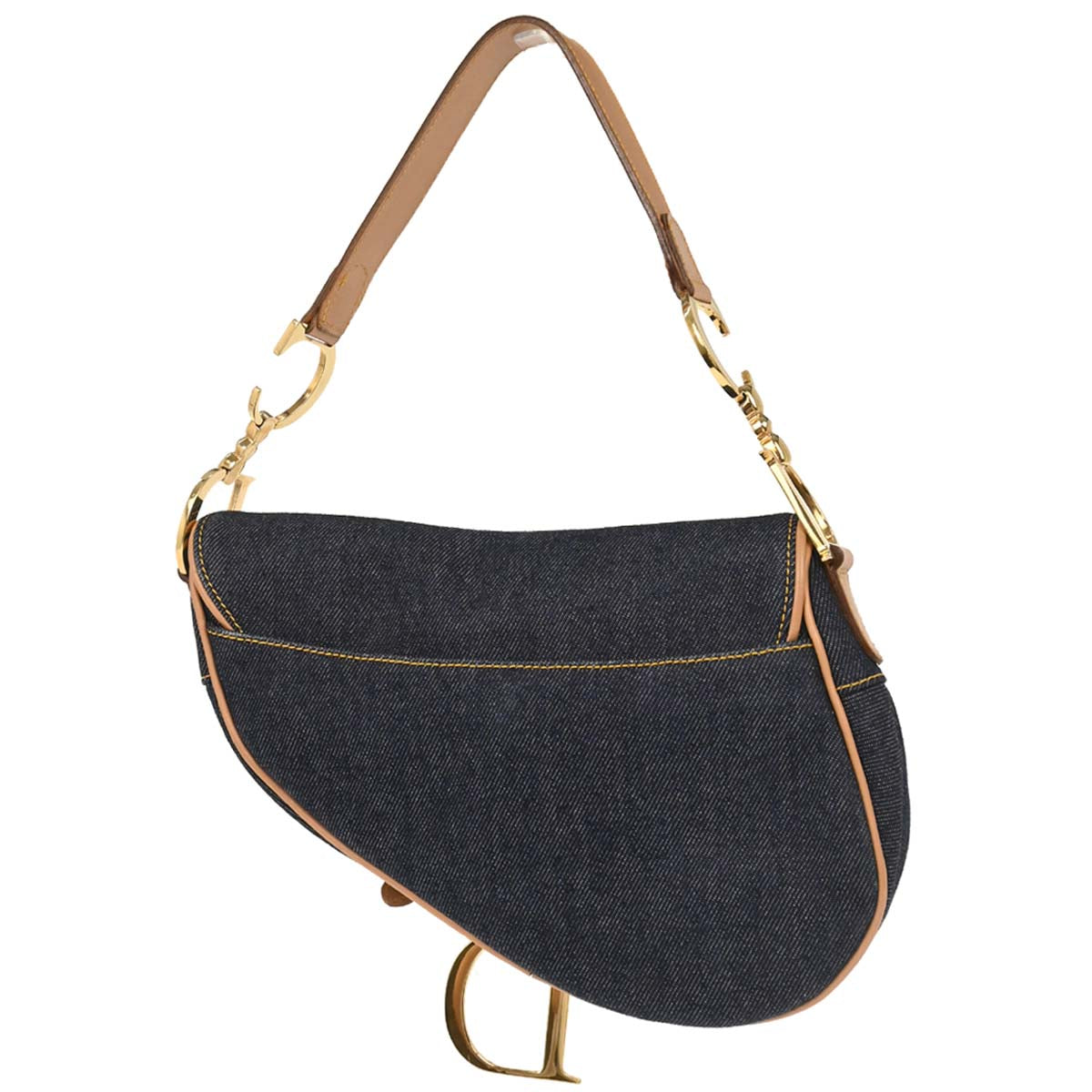 Christian Dior Navy Denim Saddle Handbag