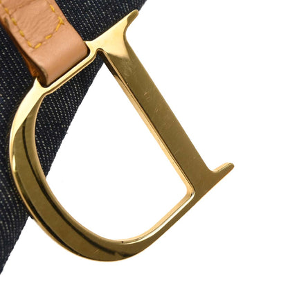 Christian Dior Navy Denim Saddle Handbag
