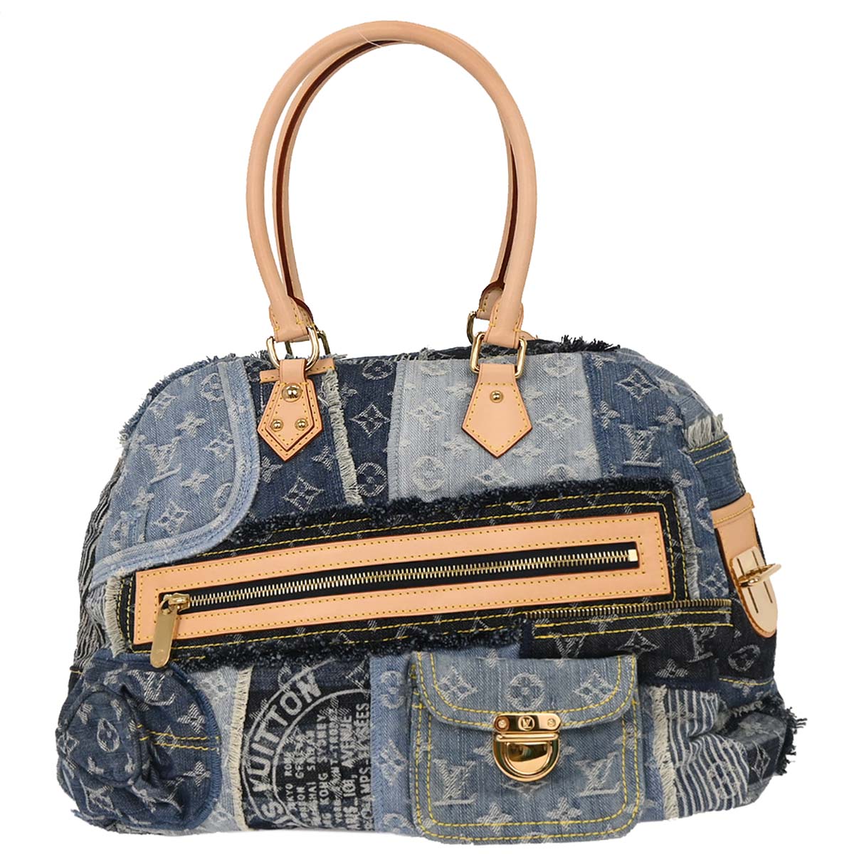 Louis Vuitton Blue Monogram Denim Patchwork Bowly Handbag M95376