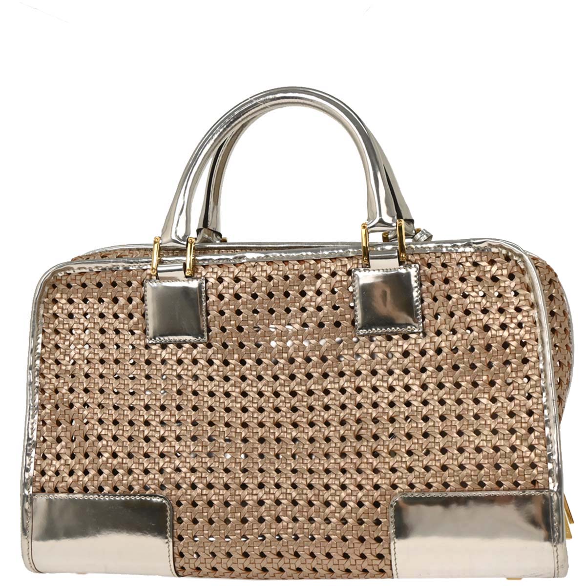 Loewe Silver Leather Amazona 36 Handbag