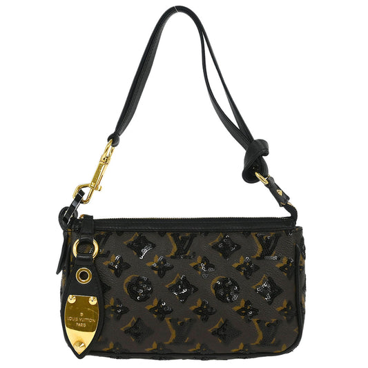 Louis Vuitton Black Epi Pochette Demi-lune Handbag M52622