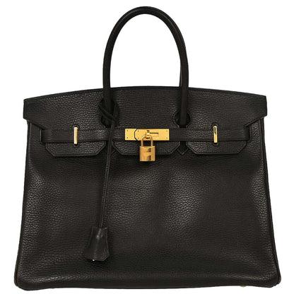Hermes Black Ardennes Birkin 35 Handbag