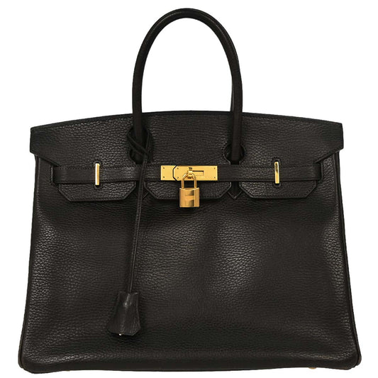 Hermes Black Ardennes Birkin 35 Handbag
