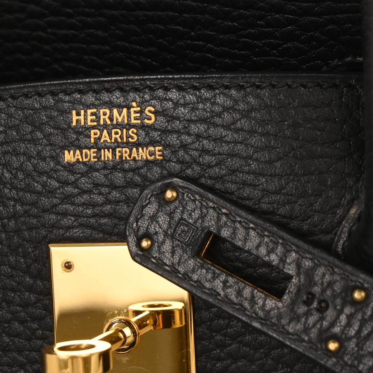 Hermes Black Ardennes Birkin 35 Handbag