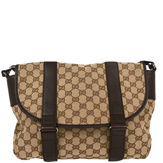 Gucci Beige Canvas GG Shoulder Bag