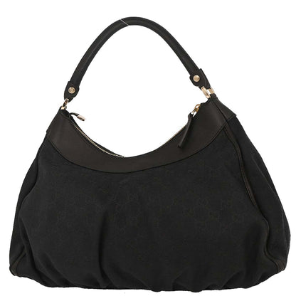 Gucci Black Canvas GG Abbey D Ring Handbag
