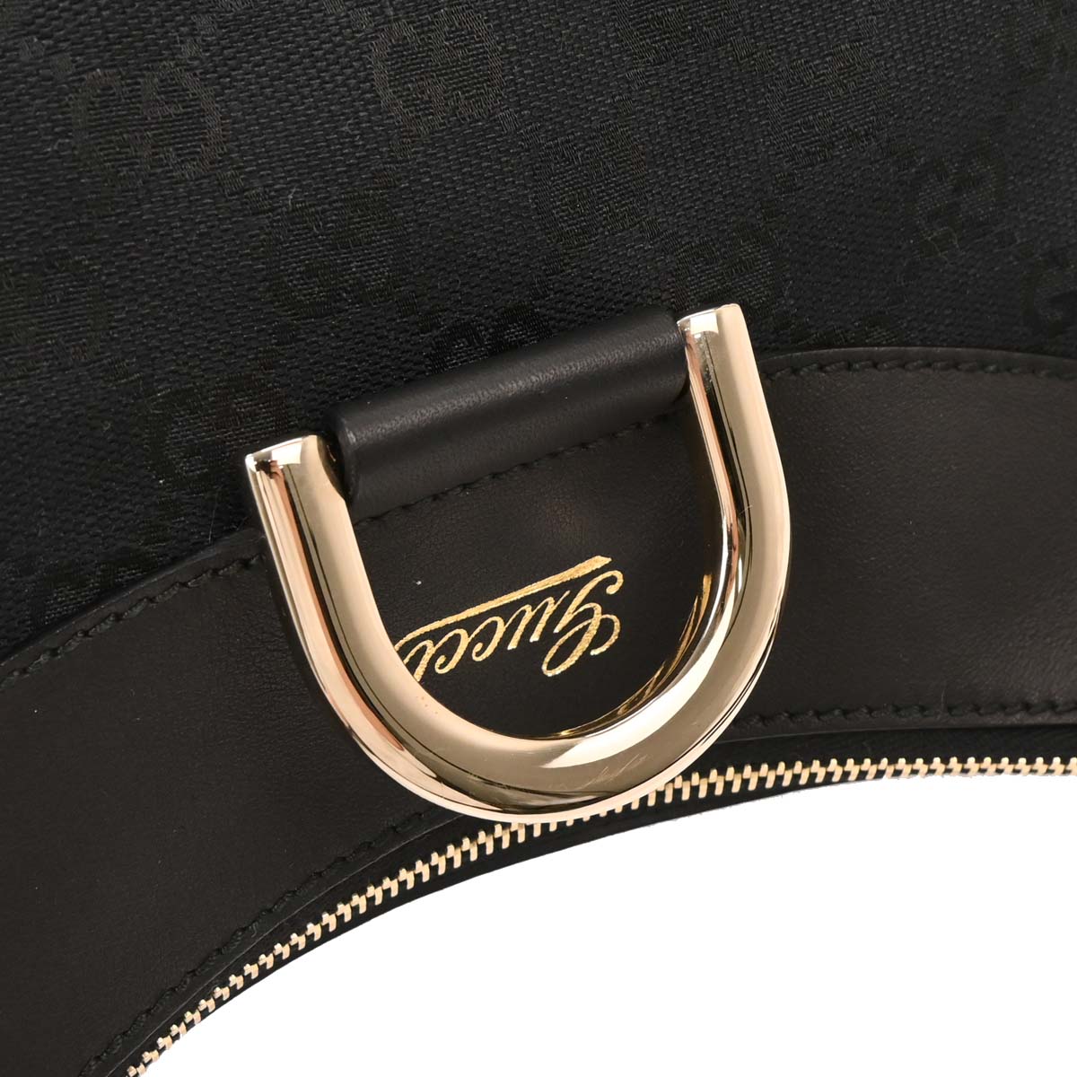 Gucci Black Canvas GG Abbey D Ring Handbag
