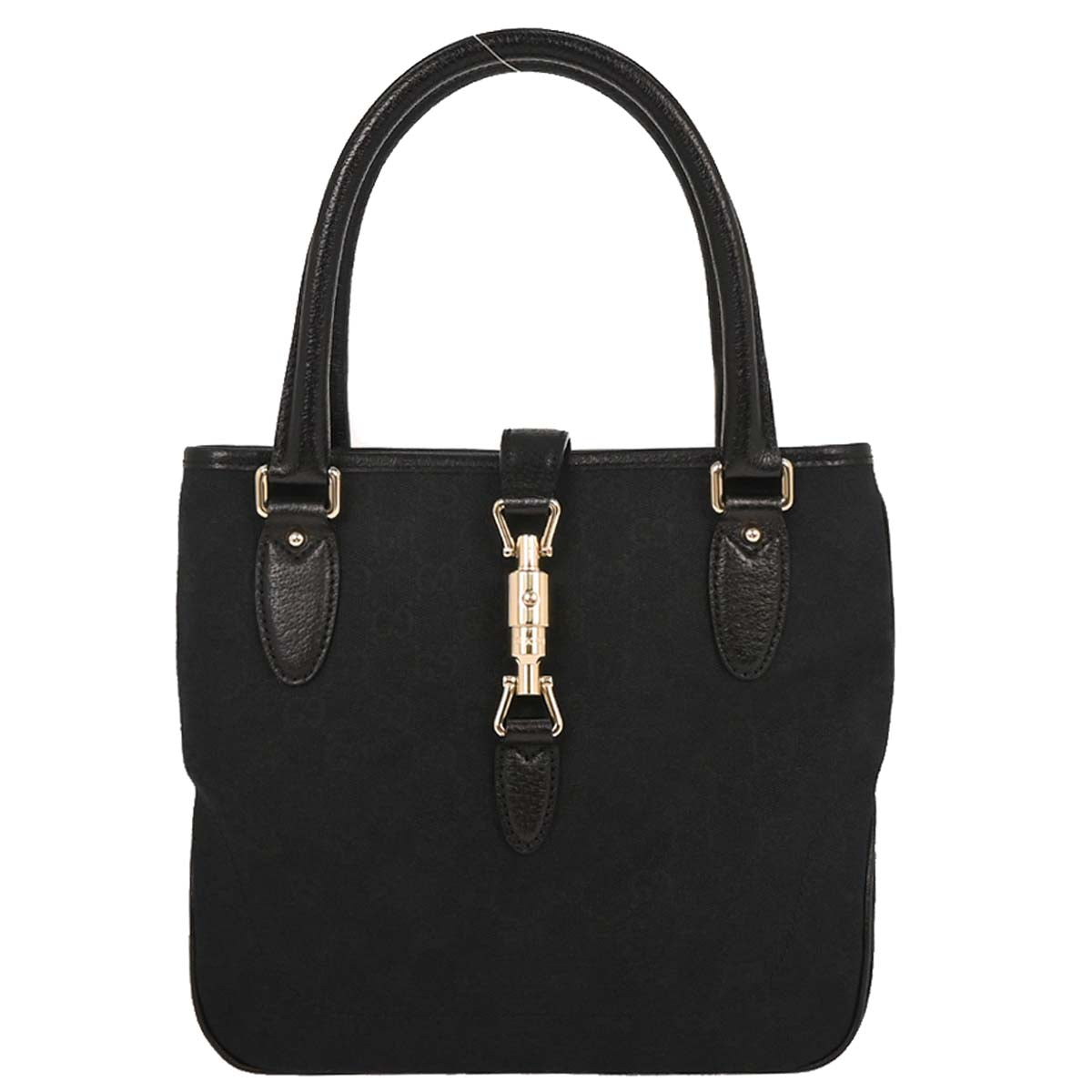 Gucci Black Canvas GG Jackie Tote Handbag