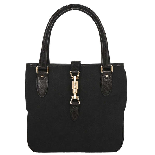 Gucci Black Canvas GG Jackie Tote Handbag