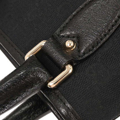 Gucci Black Canvas GG Jackie Tote Handbag