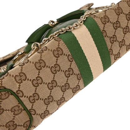 Gucci Beige Canvas GG Horsebit Handbag