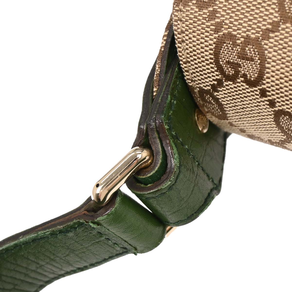 Gucci Beige Canvas GG Horsebit Handbag