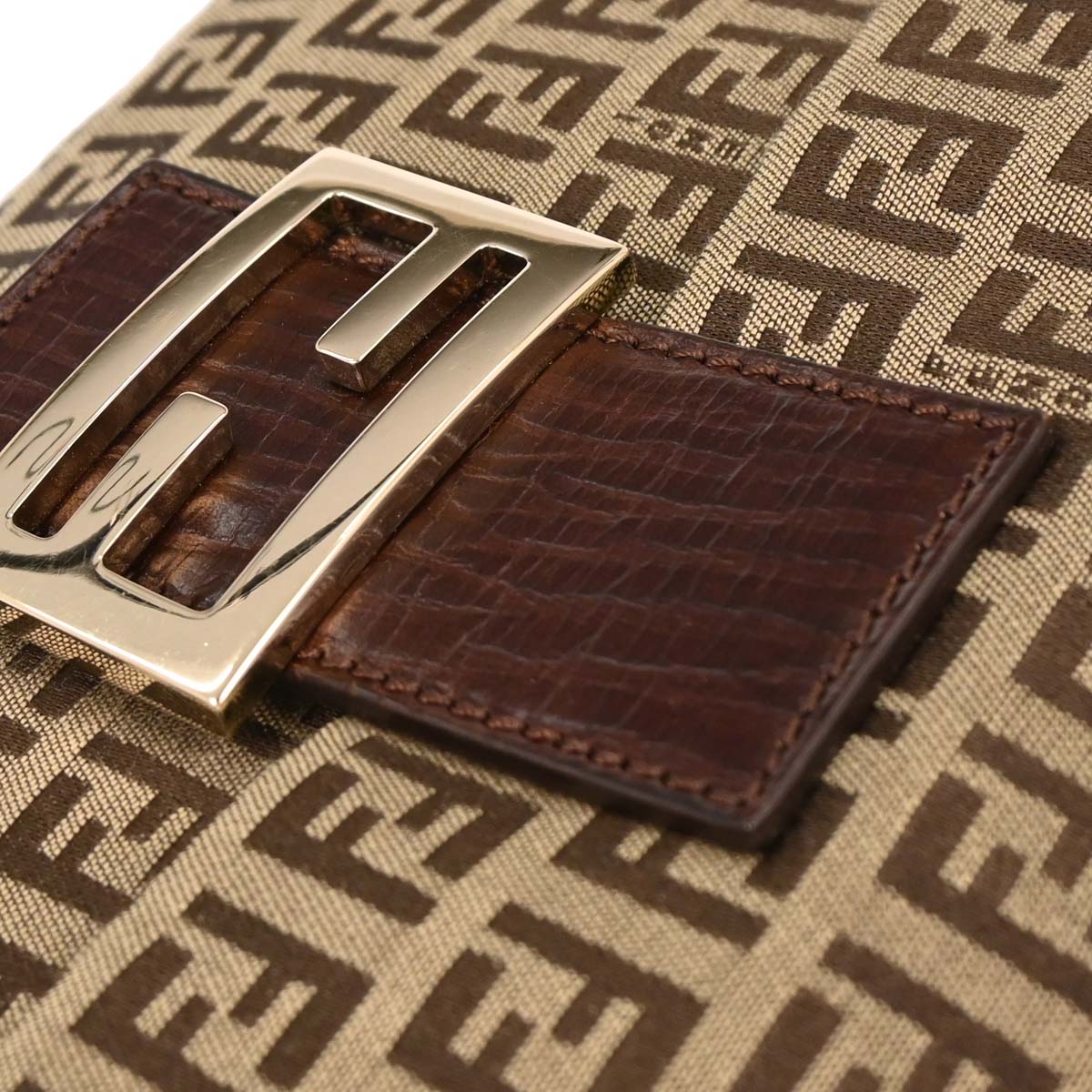 Fendi Brown Zucchino Shoulder Bag