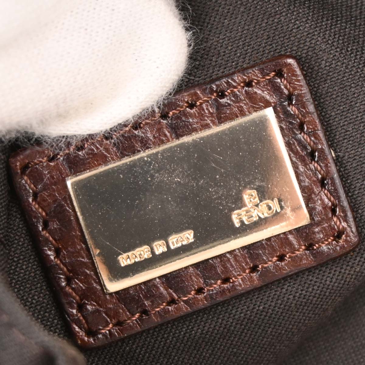 Fendi Brown Zucchino Shoulder Bag