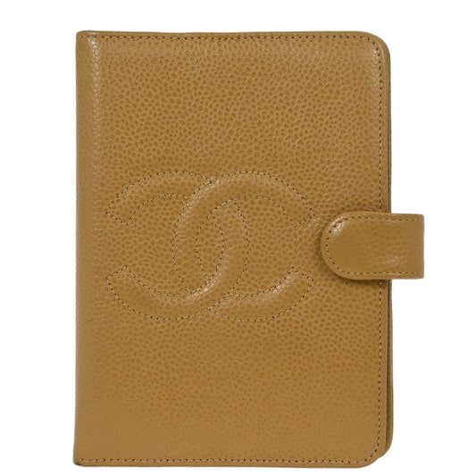 Chanel Beige Caviar Note Book Cover Small Good