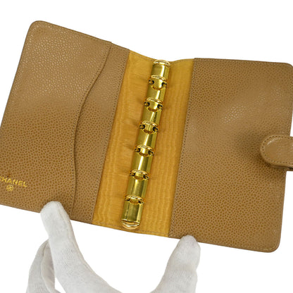 Chanel Beige Caviar Note Book Cover Small Good