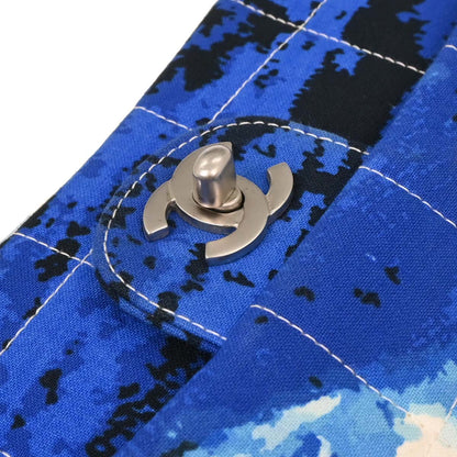 Chanel Blue Canvas Surf Line Choco Bar Shoulder Bag