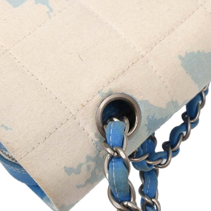 Chanel Blue Canvas Surf Line Choco Bar Shoulder Bag