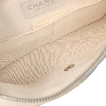 Chanel Blue Canvas Surf Line Choco Bar Shoulder Bag