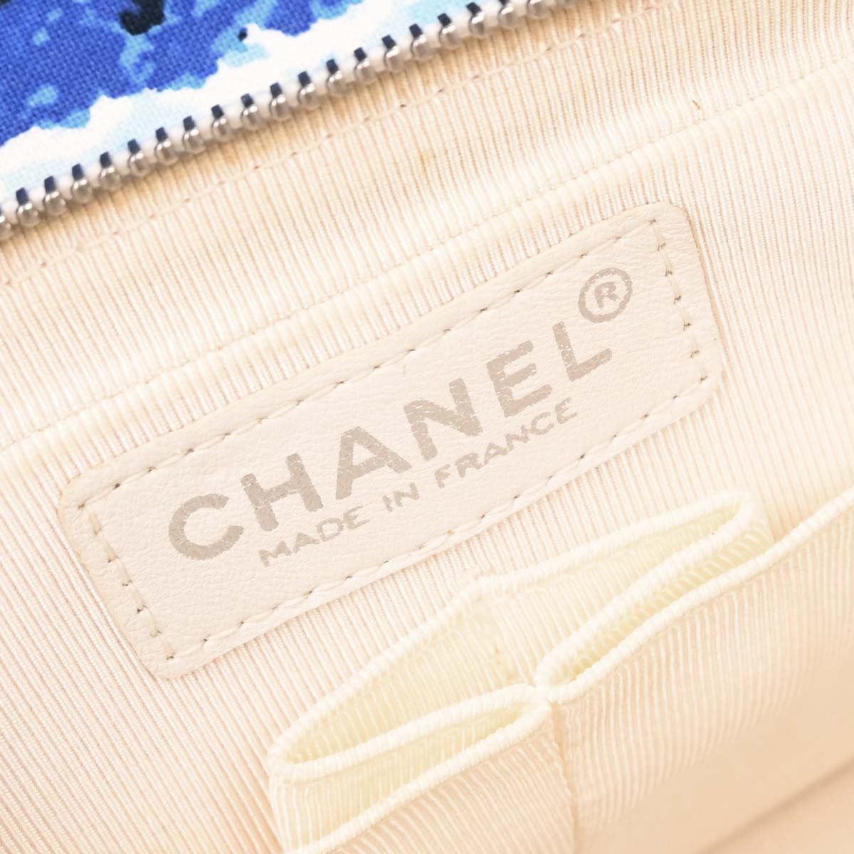 Chanel Blue Canvas Surf Line Choco Bar Shoulder Bag