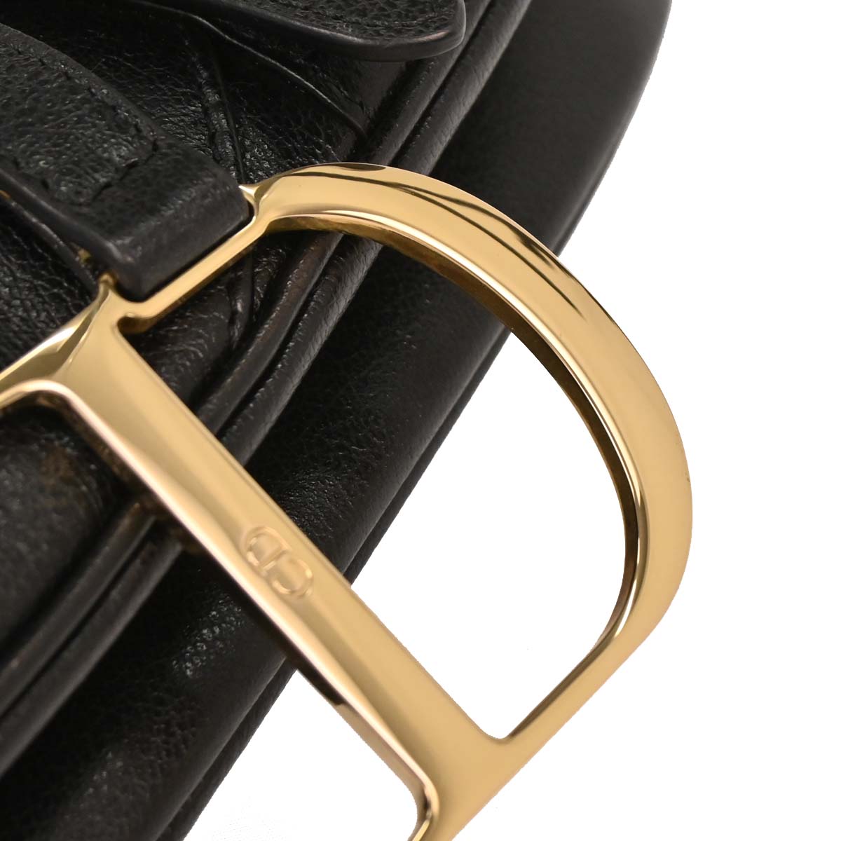 Christian Dior Black Leather Saddle Handbag